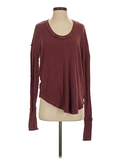 Pre-owned We The Free Long Sleeve T-shirt In Burgundy