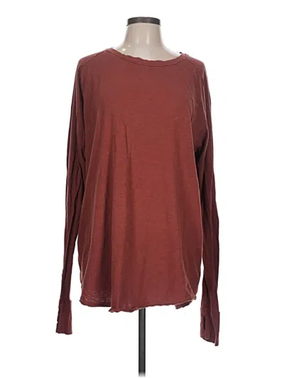 Pre-owned We The Free Long Sleeve T-shirt In Burgundy