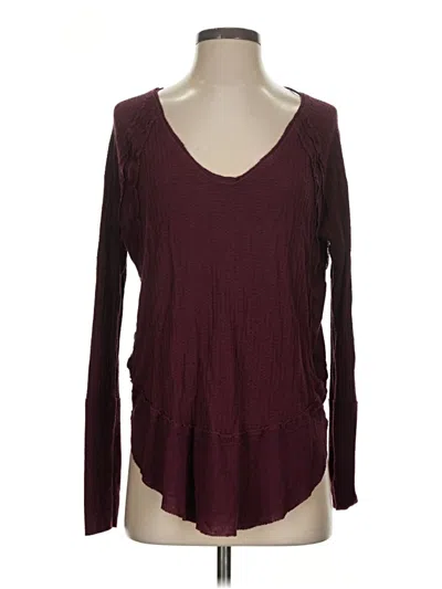 Pre-owned We The Free Long Sleeve T-shirt In Burgundy