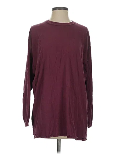 Pre-owned We The Free Long Sleeve T-shirt In Burgundy