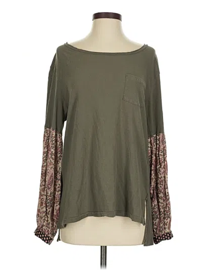 Pre-owned We The Free Long Sleeve T-shirt In Green