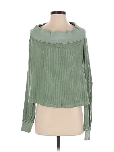 Pre-owned We The Free Long Sleeve T-shirt In Green