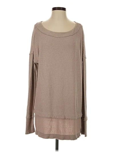 Pre-owned We The Free Long Sleeve T-shirt In Tan