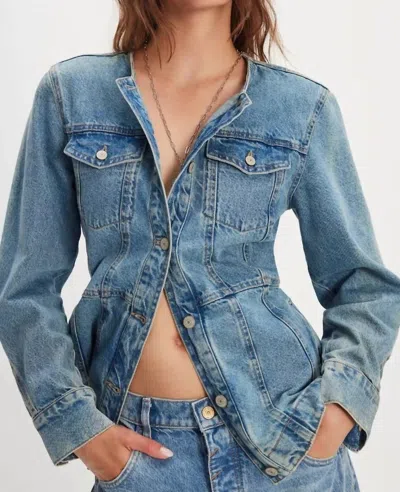 We The Free Lula Denim Jacket In Blue