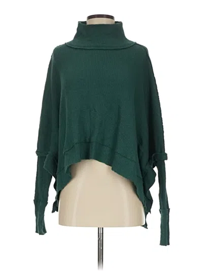 Pre-owned We The Free Poncho In Green