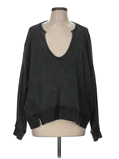 Pre-owned We The Free Pullover Sweater In Black