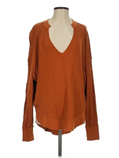 Pre-owned We The Free Pullover Sweater In Brown