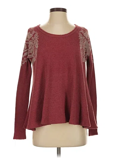 Pre-owned We The Free Pullover Sweater In Burgundy