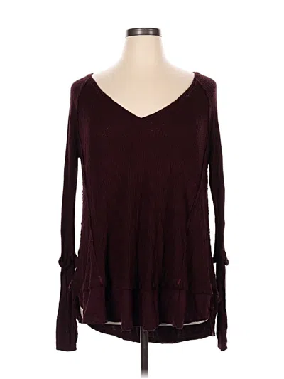 Pre-owned We The Free Pullover Sweater In Burgundy