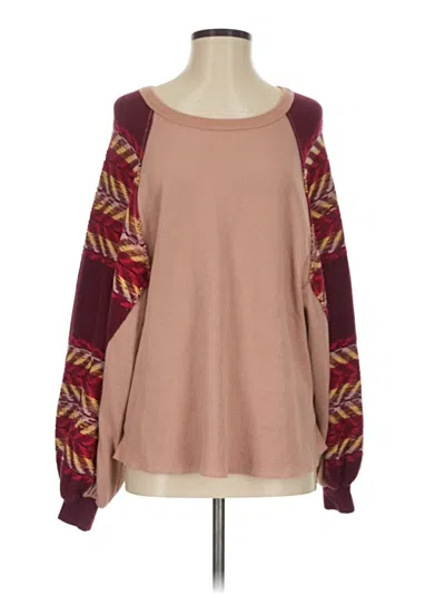 Pre-owned We The Free Pullover Sweater In Burgundy