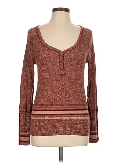 Pre-owned We The Free Pullover Sweater In Burgundy