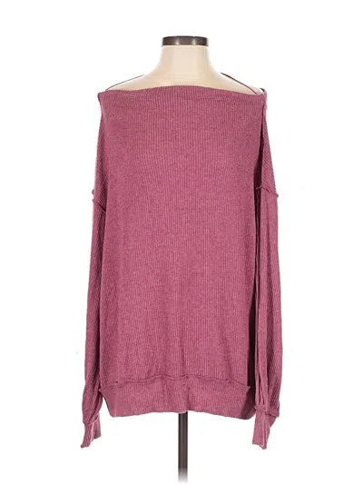 Pre-owned We The Free Pullover Sweater In Burgundy
