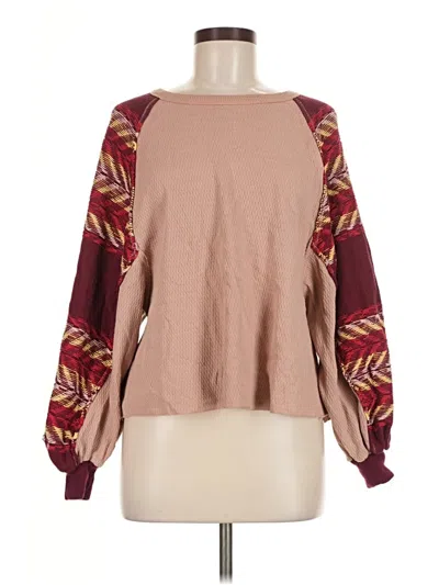 Pre-owned We The Free Pullover Sweater In Burgundy