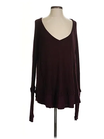 Pre-owned We The Free Pullover Sweater In Burgundy
