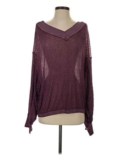 Pre-owned We The Free Pullover Sweater In Burgundy