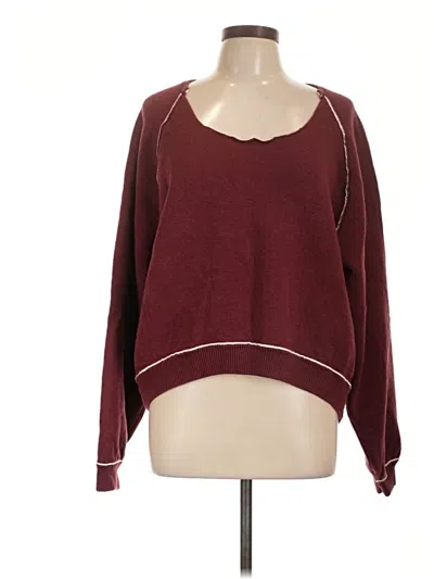 Pre-owned We The Free Pullover Sweater In Burgundy