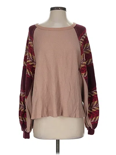 Pre-owned We The Free Pullover Sweater In Burgundy