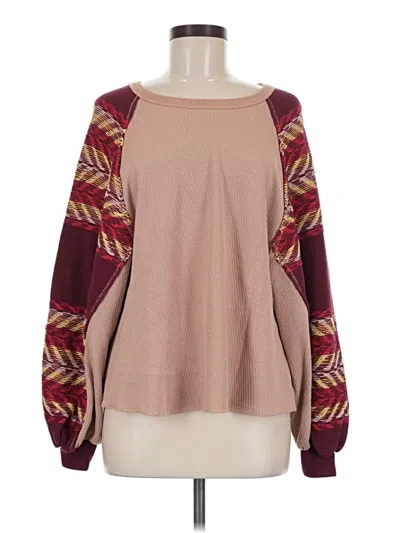 Pre-owned We The Free Pullover Sweater In Burgundy