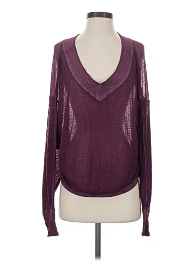Pre-owned We The Free Pullover Sweater In Burgundy