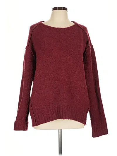 Pre-owned We The Free Pullover Sweater In Burgundy
