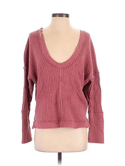 Pre-owned We The Free Pullover Sweater In Burgundy