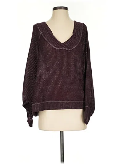 Pre-owned We The Free Pullover Sweater In Burgundy