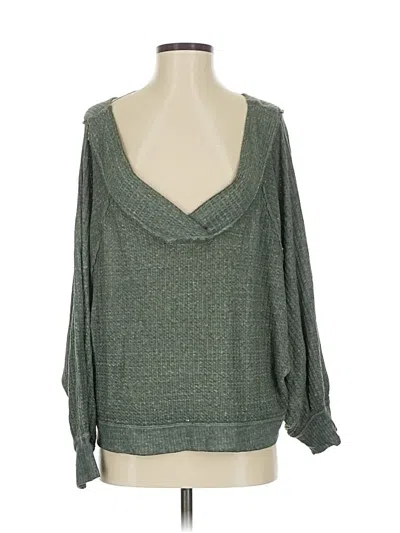 Pre-owned We The Free Pullover Sweater In Green