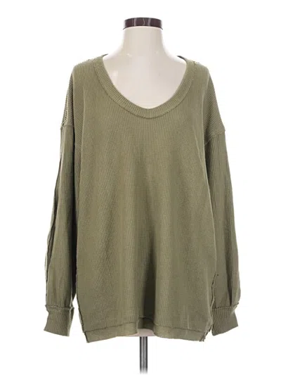 Pre-owned We The Free Pullover Sweater In Green