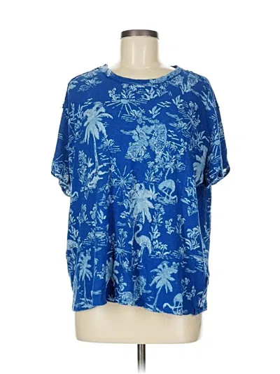 Pre-owned We The Free Short Sleeve Blouse In Blue