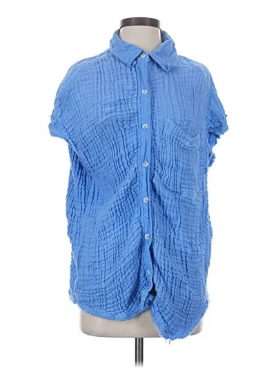 Pre-owned We The Free Short Sleeve Blouse In Blue