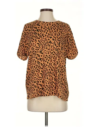 Pre-owned We The Free Short Sleeve Blouse In Brown
