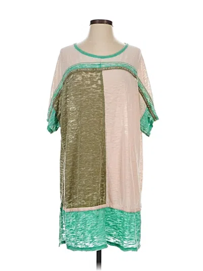 Pre-owned We The Free Short Sleeve Blouse In Green