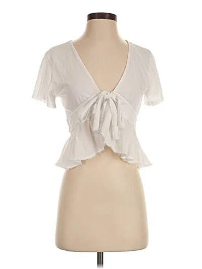 Pre-owned We The Free Short Sleeve Blouse In Ivory