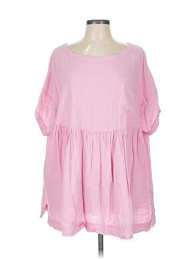 Pre-owned We The Free Short Sleeve Blouse In Pink