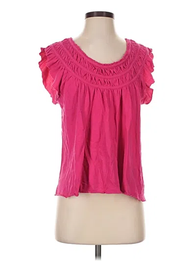 Pre-owned We The Free Short Sleeve Blouse In Pink