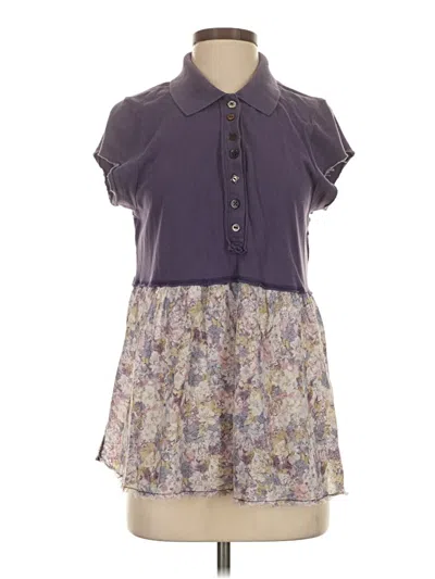Pre-owned We The Free Short Sleeve Blouse In Purple