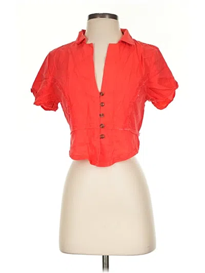 Pre-owned We The Free Short Sleeve Blouse In Red