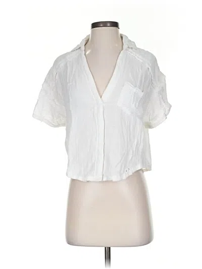 Pre-owned We The Free Short Sleeve Blouse In White