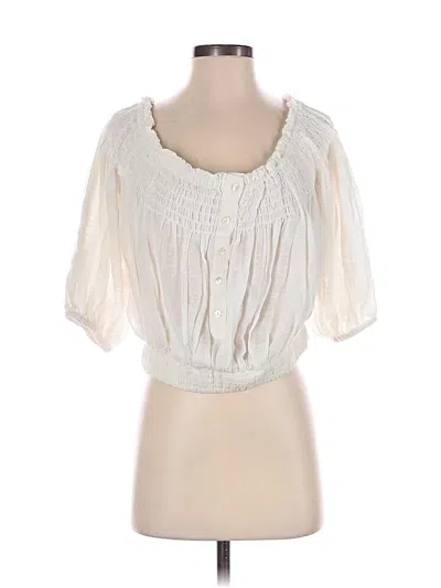 Pre-owned We The Free Short Sleeve Blouse In White