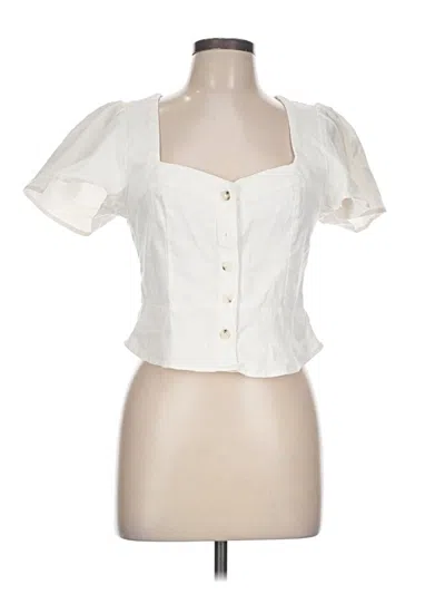 Pre-owned We The Free Short Sleeve Blouse In White