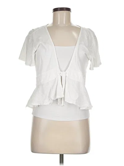 Pre-owned We The Free Short Sleeve Blouse In White