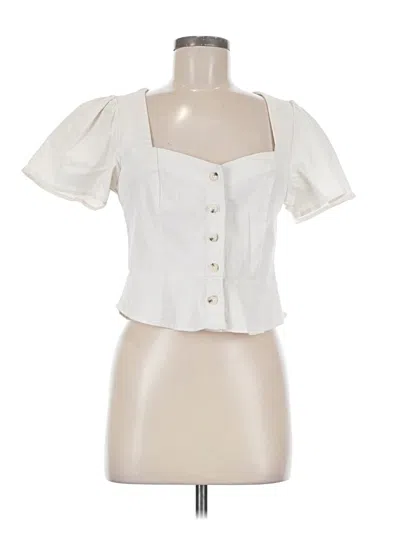 Pre-owned We The Free Short Sleeve Blouse In White