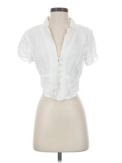 Pre-owned We The Free Short Sleeve Blouse In White