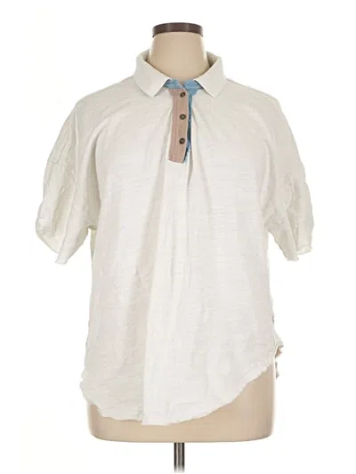 Pre-owned We The Free Short Sleeve Polo Shirt In White