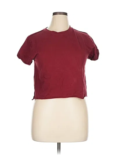 Pre-owned We The Free Short Sleeve T-shirt In Burgundy