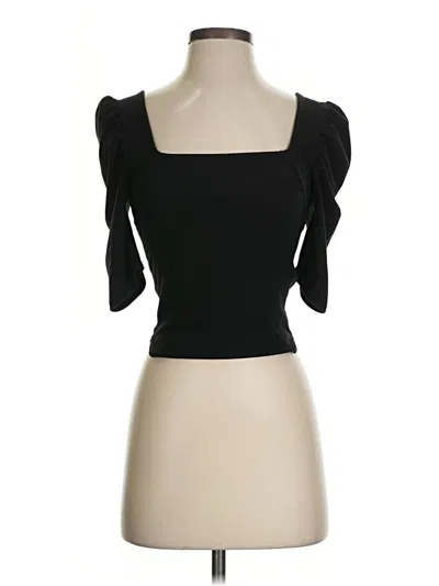 Pre-owned We The Free Short Sleeve Top Black Sweetheart Neckline Tops