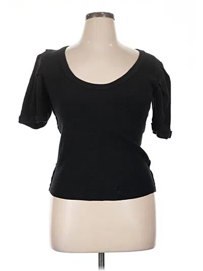 Pre-owned We The Free Short Sleeve Top Black Sweetheart Neckline Tops