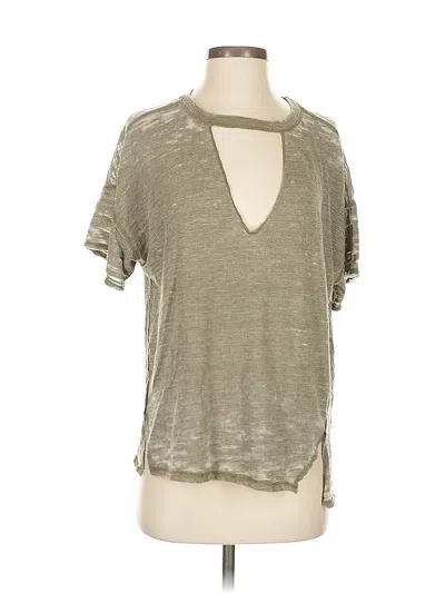 Pre-owned We The Free Short Sleeve Top Gray Keyhole Neckline Tops