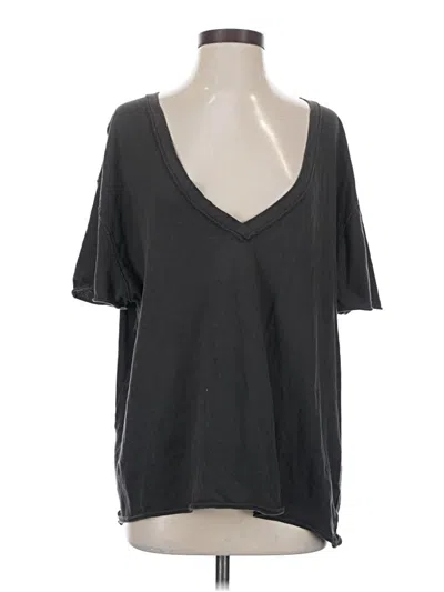 Pre-owned We The Free Short Sleeve Top Gray V Neck Tops