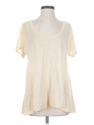 Pre-owned We The Free Short Sleeve Top Ivory Scoop Neck Tops In White